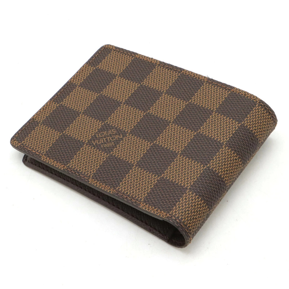 Louis Vuitton Multiple Damier Brown Wallet Portefeuille Bi fold Brown